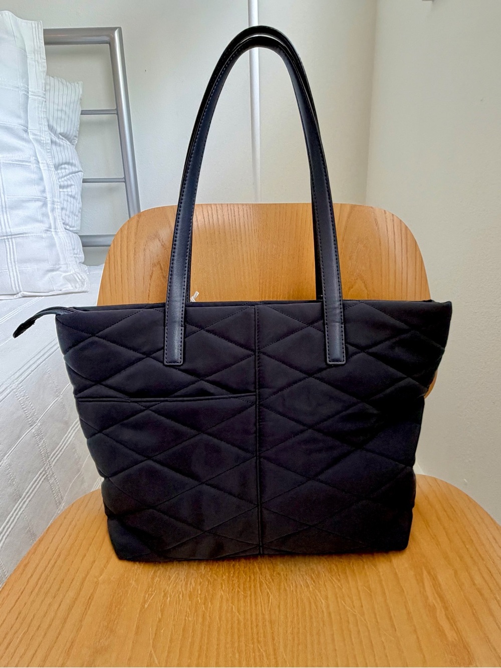 RADLEY LONDON Navy Blue Nylon Quilted Tote with Dog Charm - Picture 2 of 11